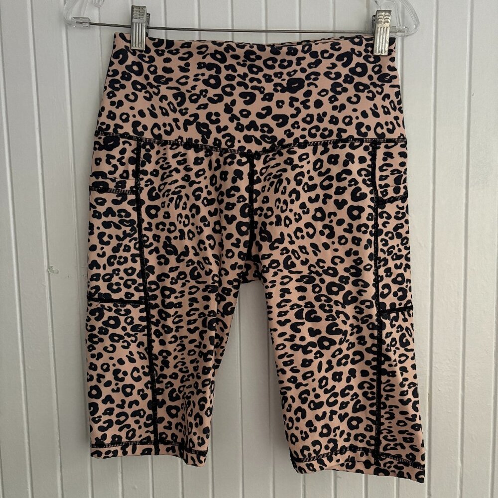 High Waisted Cheetah Bike Shorts